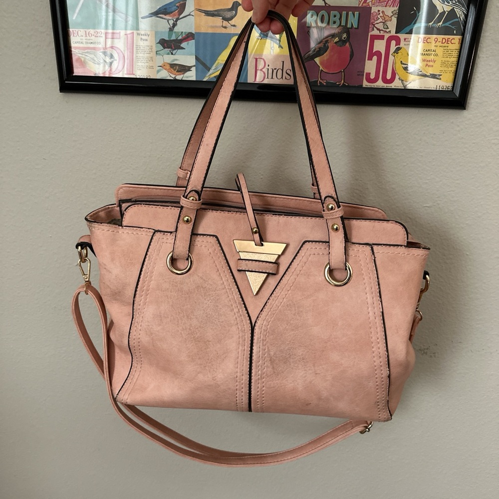 Large Gold & Pink Tote